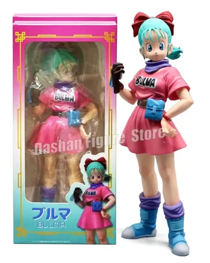 Bulma en caja figuraa de accion dragon ball fans