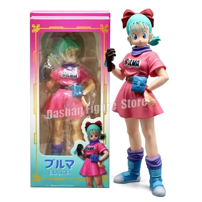 Bulma en caja figuraa de accion dragon ball fans